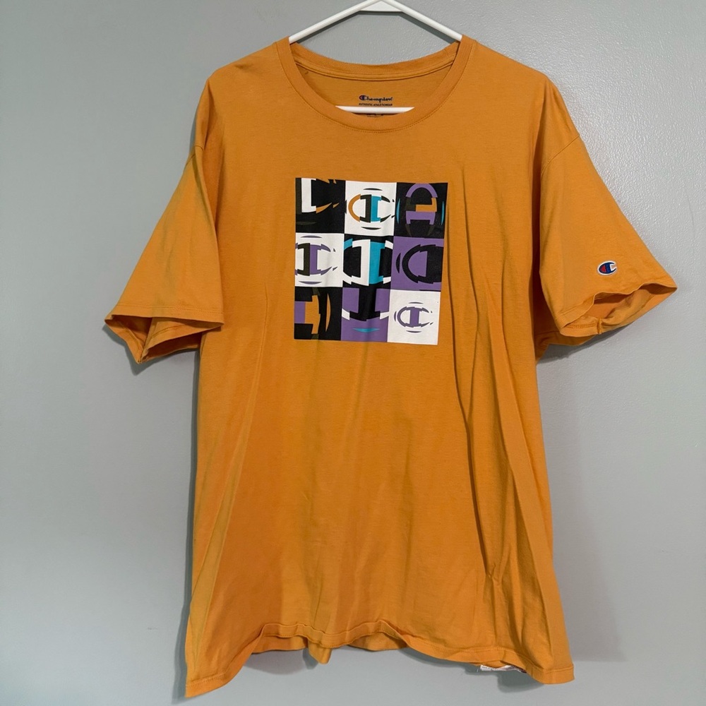 Champion Men's Size XL golden yellow Graphic T-Shirt 660B5